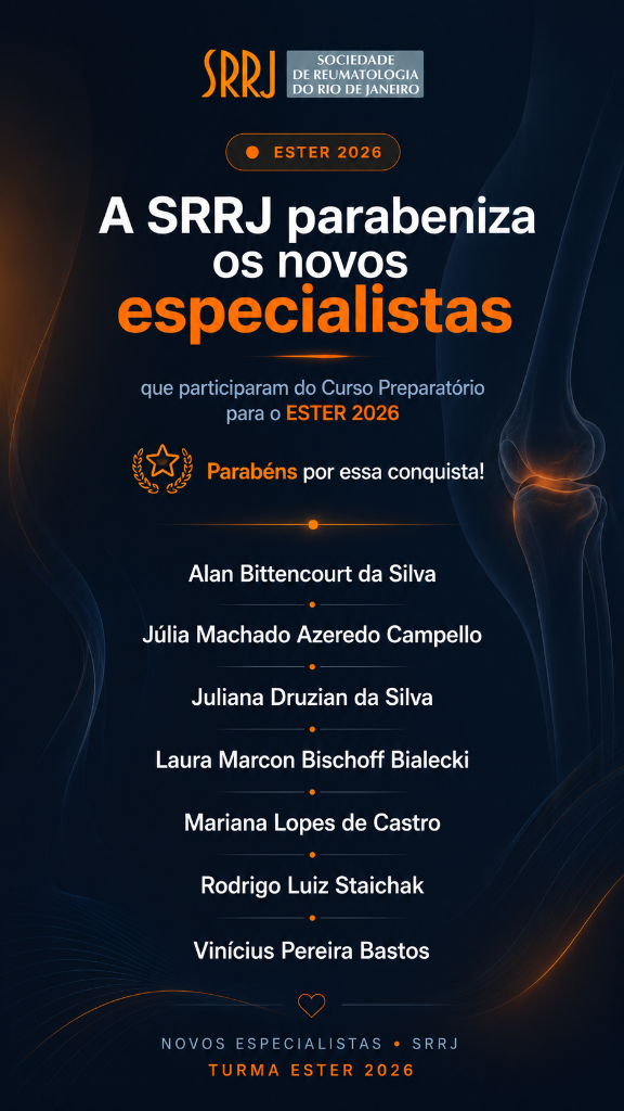 A SRRJ parabeniza os novos especialistas - ESTER 2026