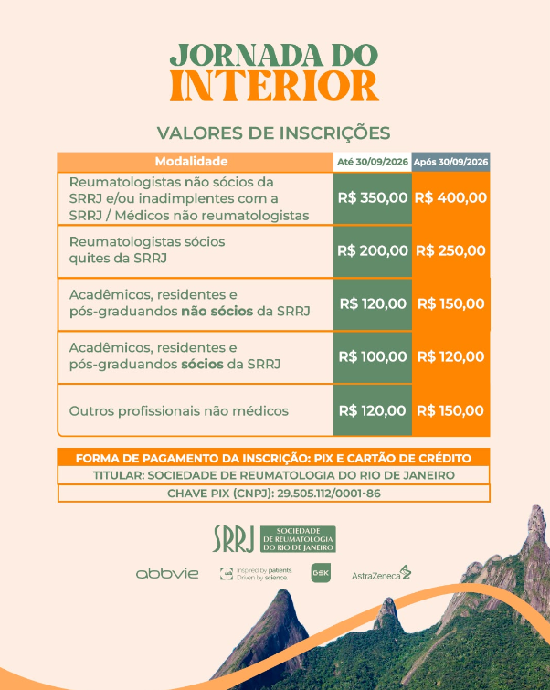 Jornada do Interior 2026 - Tabela de Valores e Programação